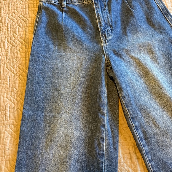 Miou Muse High Rise Cropped Wide Leg Jeans Style P2505 Size Medium 28 - Picture 6 of 14